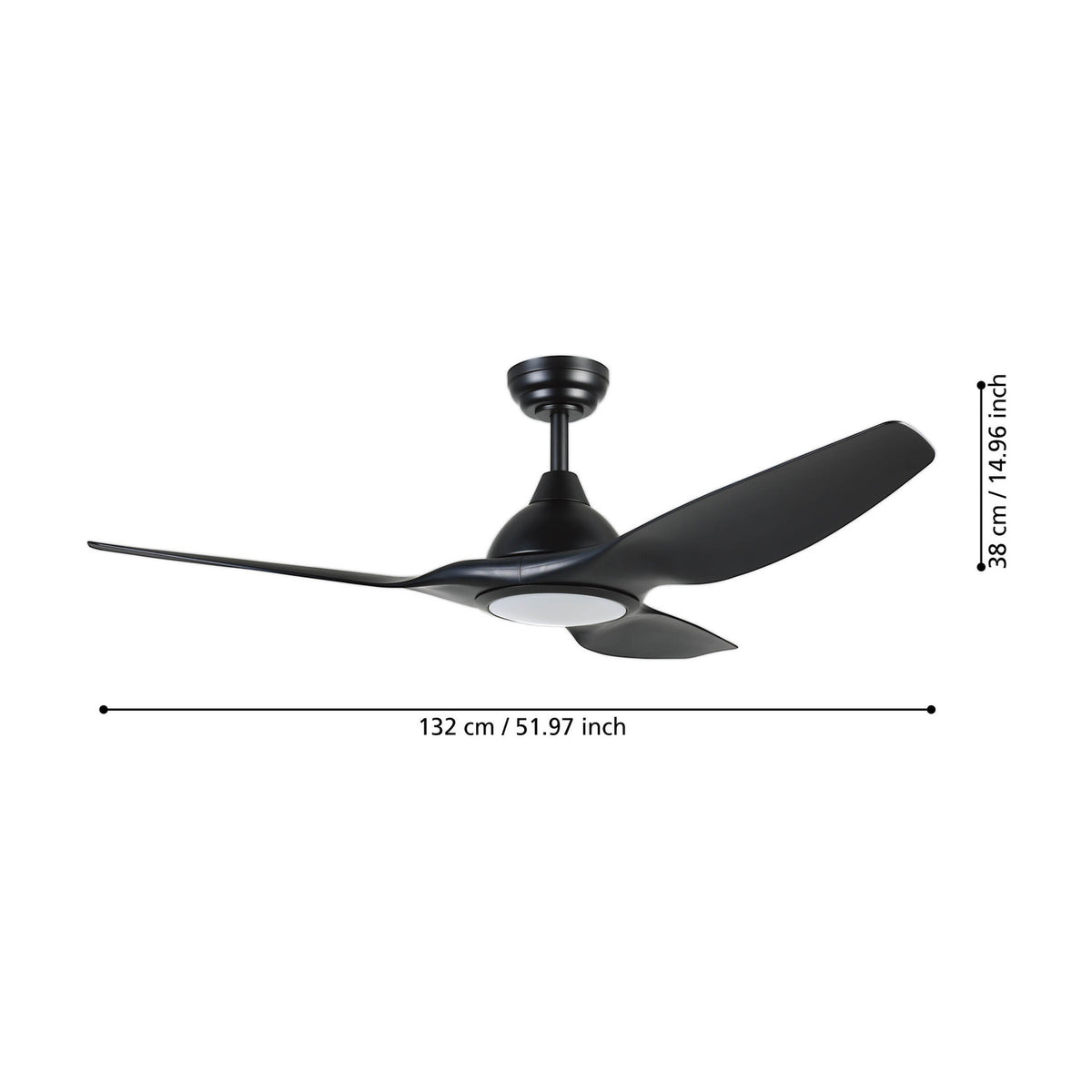Tunitas Ceiling Fan with Light - Matt Black