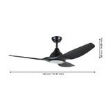Tunitas Ceiling Fan with Light - Matt Black