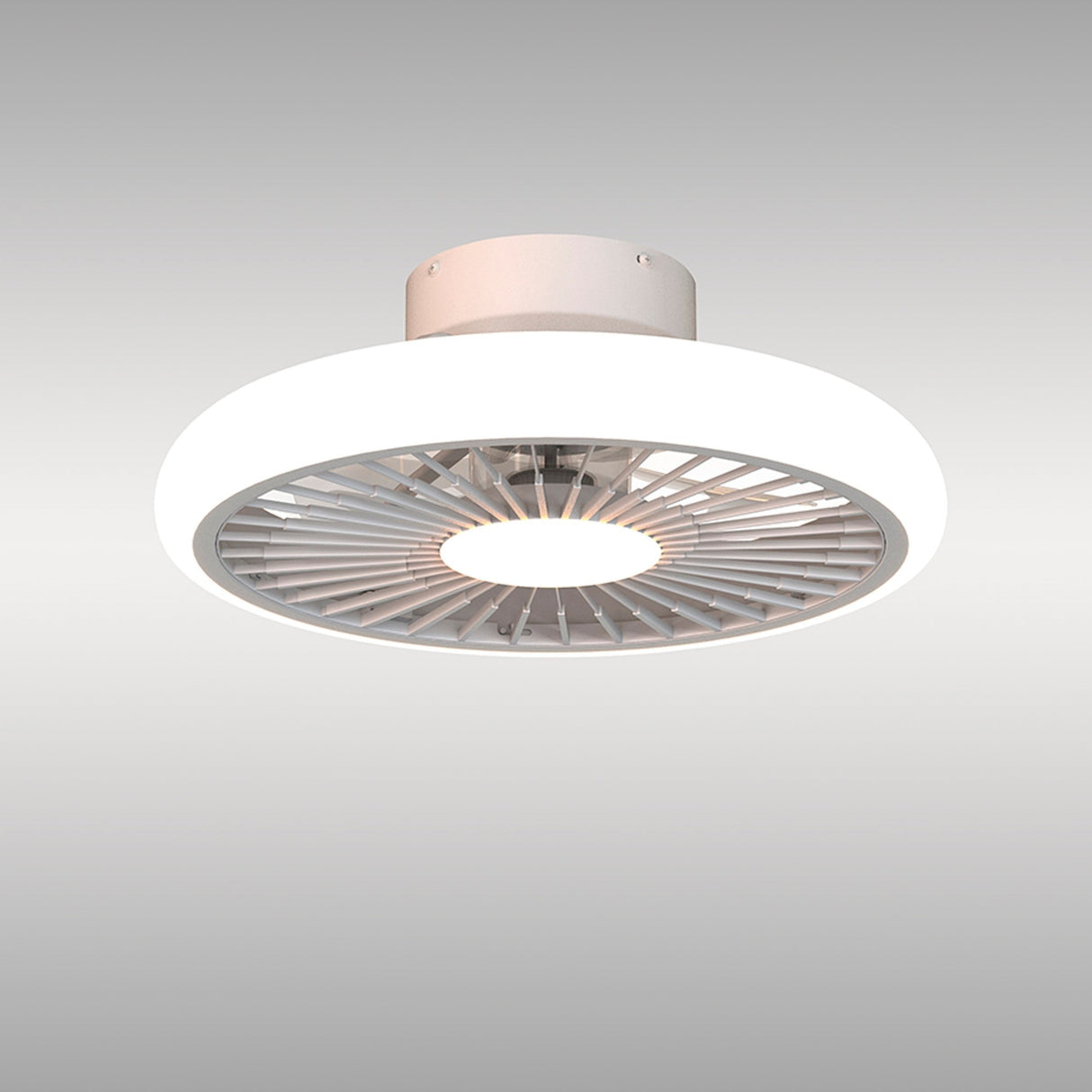Turbo CCT Dimmable LED Ceiling Retractable Fan Light With Remote - White