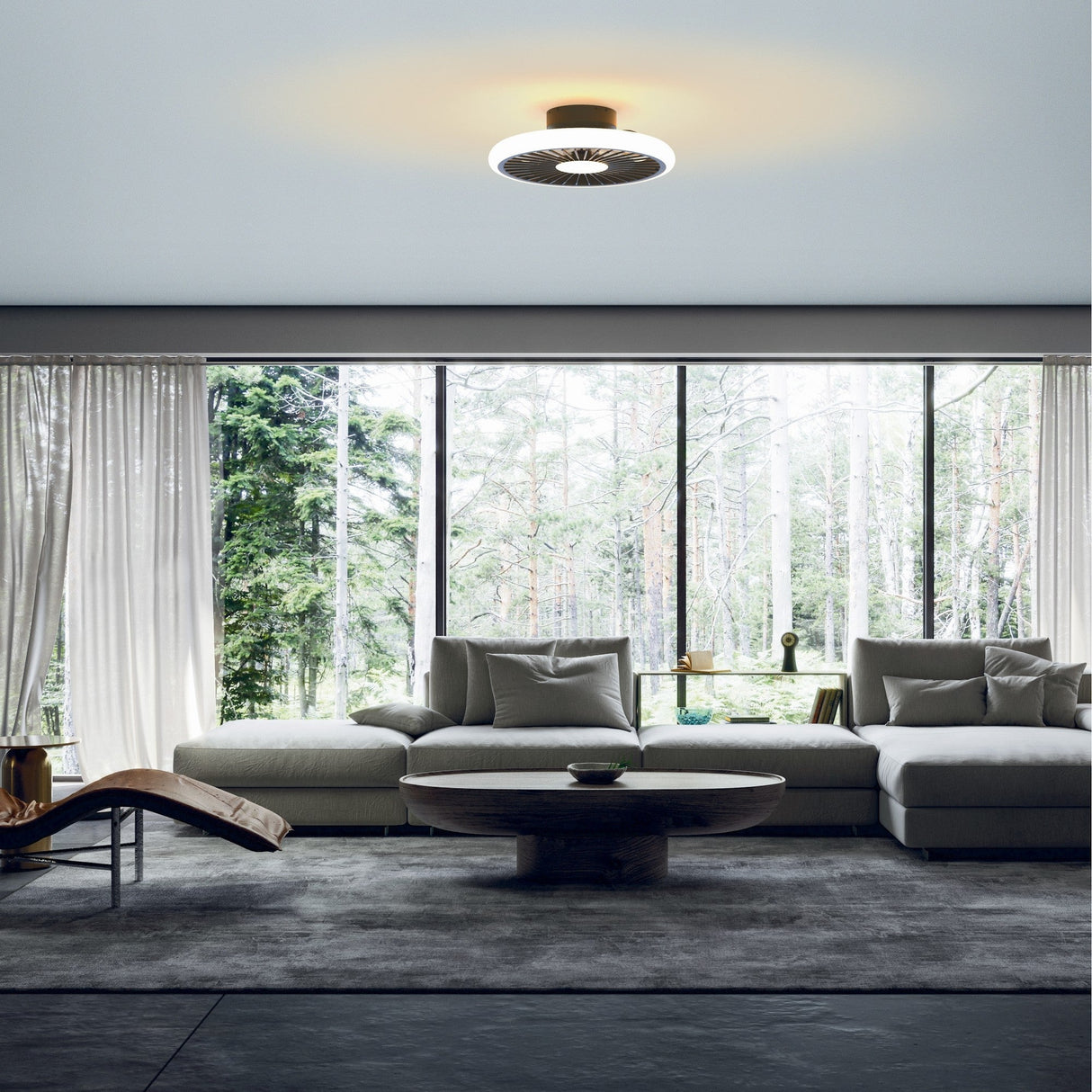 Turbo CCT Dimmable LED Ceiling Retractable Fan Light With Remote - Black