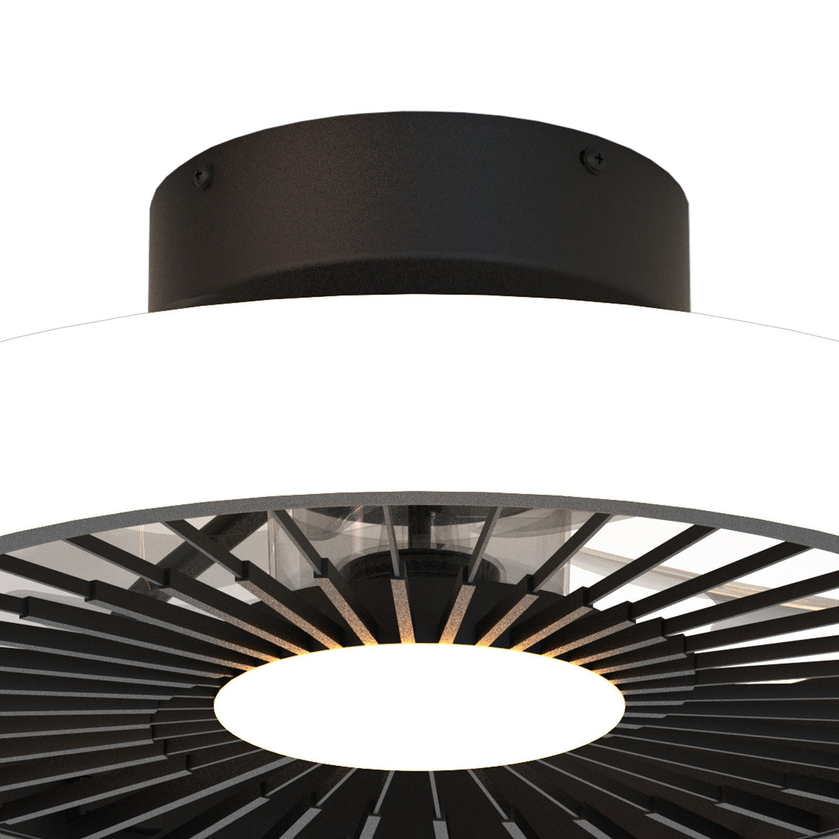 Turbo CCT Dimmable LED Ceiling Retractable Fan Light With Remote - Black