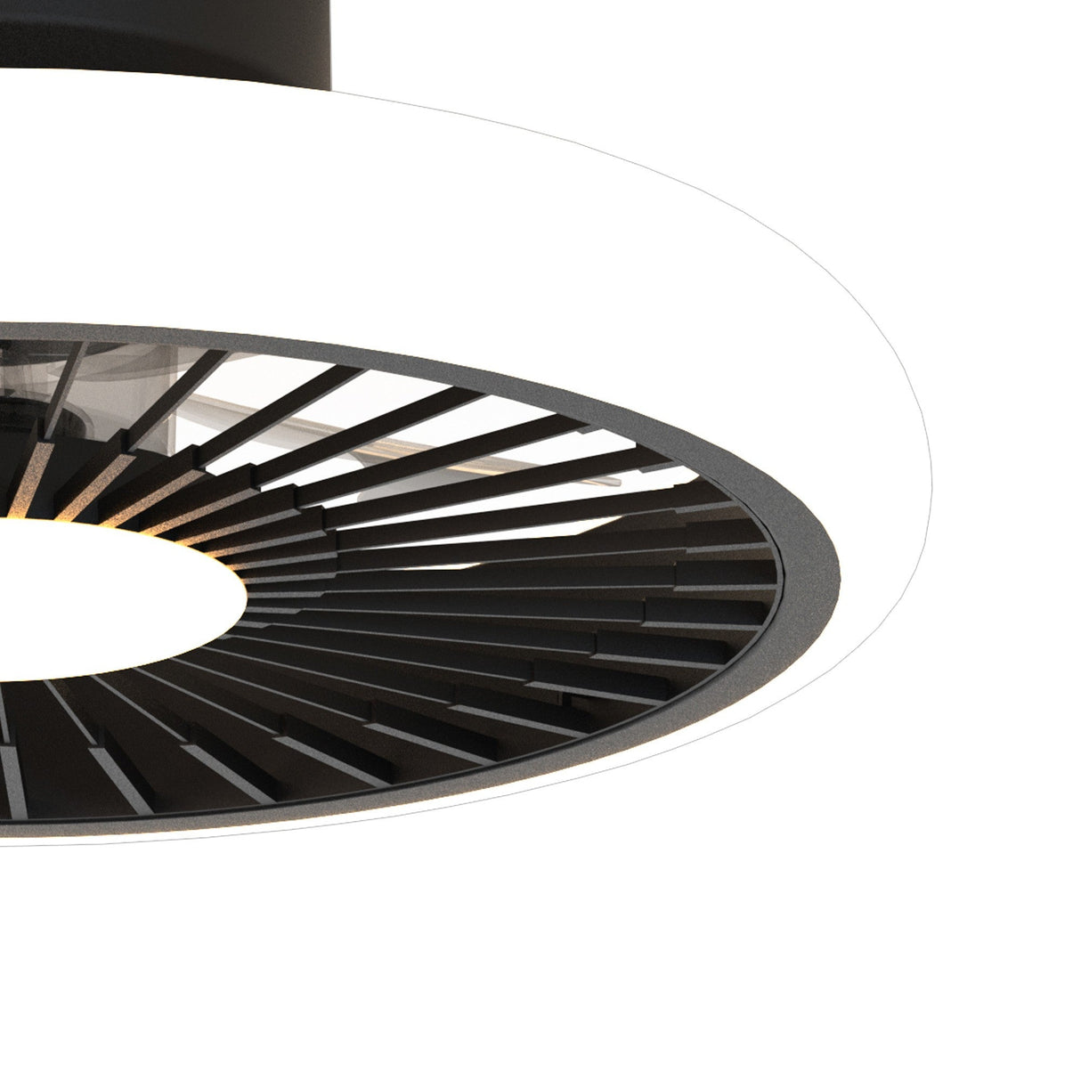 Turbo CCT Dimmable LED Ceiling Retractable Fan Light With Remote - Black
