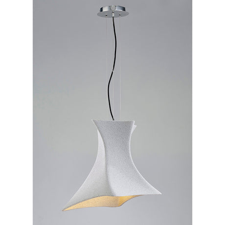 Twist 1 Light Pendant Light – Cement Effect & Polished Chrome