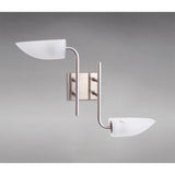 Udine 2 Light Frosted Glass Wall Light - Satin Chrome