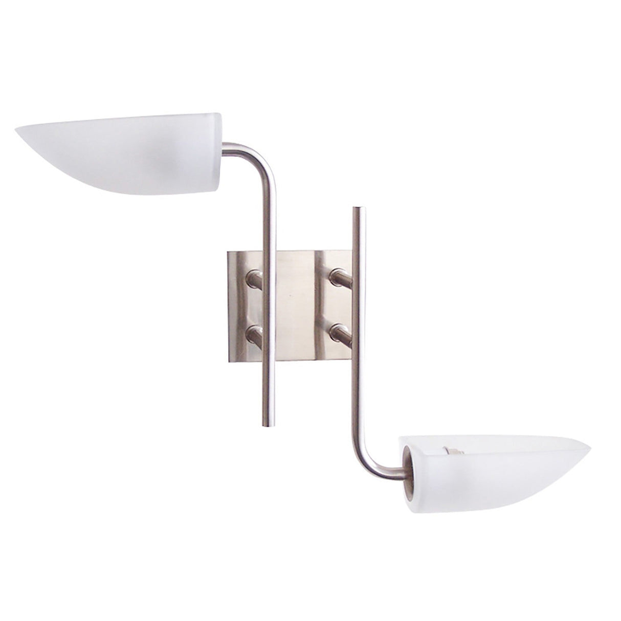 Udine 2 Light Frosted Glass Wall Light - Satin Chrome