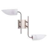Udine 2 Light Frosted Glass Wall Light - Satin Chrome