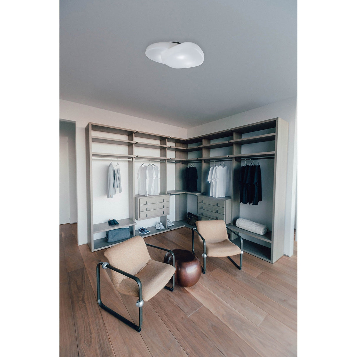 Ufo 4 Light Outdoor Flush Ceiling Light - Matt White/Opal White