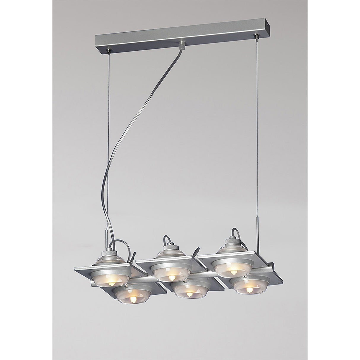 Ull Rectangular 6 Light Linear Suspension Light - Silver