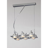 Ull Rectangular 6 Light Linear Suspension Light - Silver
