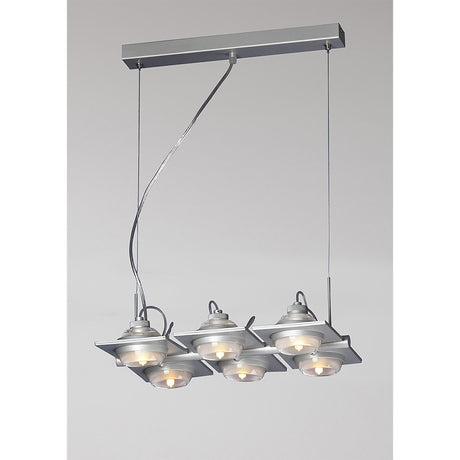 Ull Rectangular 6 Light Linear Suspension Light - Silver