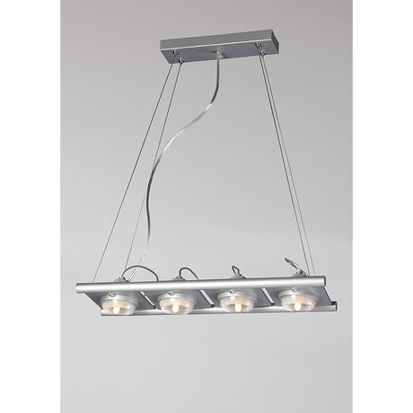 Ull Rectangular 4 Light Linear Suspension Light - Silver
