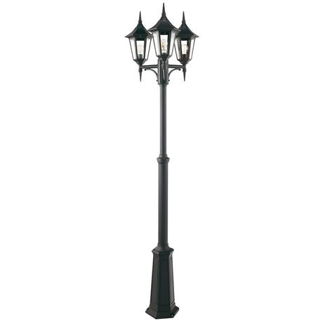 Valencia 3 Light Triple Head Lamp Post - Black