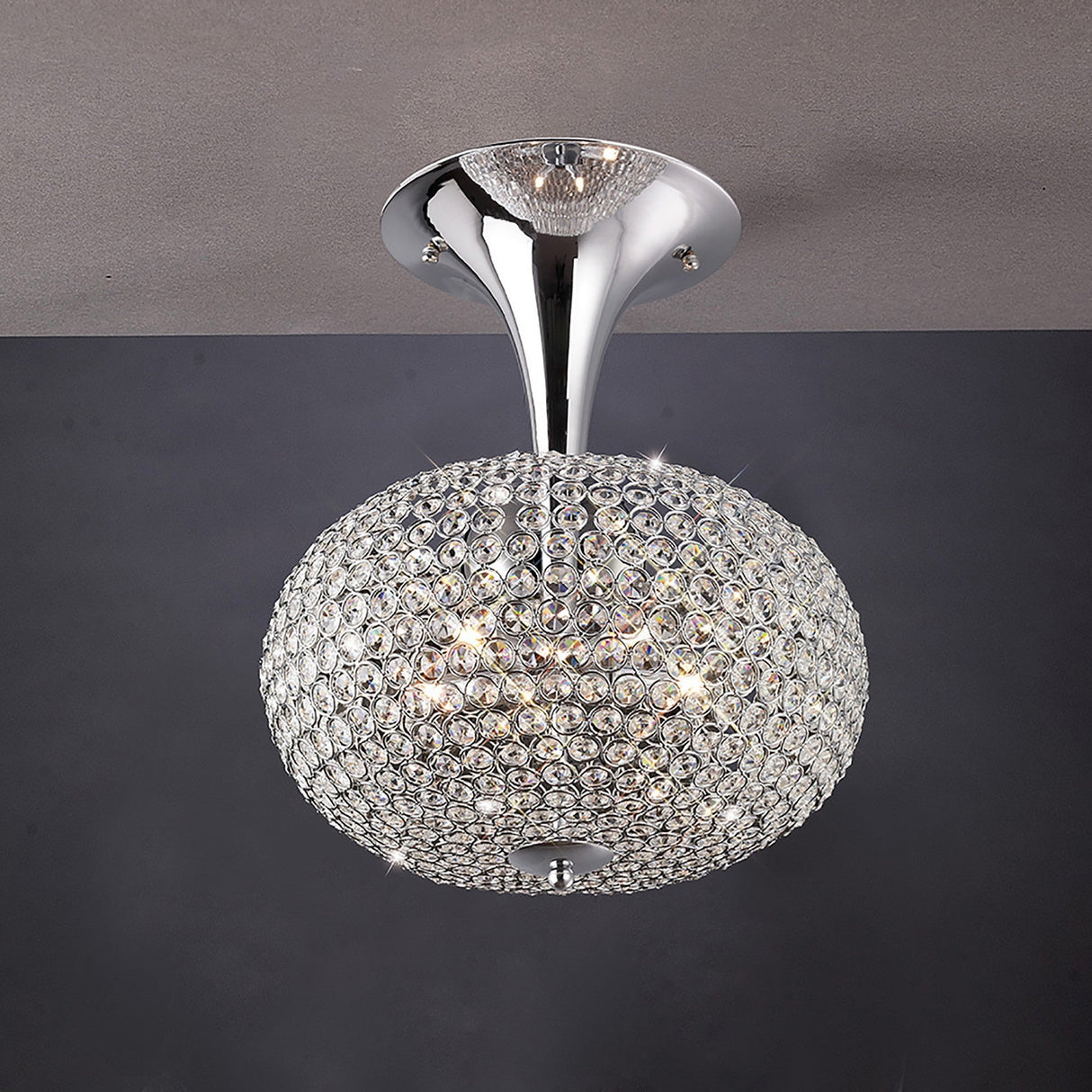 Vado 5 Light Crystal Semi-Flush Ceiling Light – Polished Chrome
