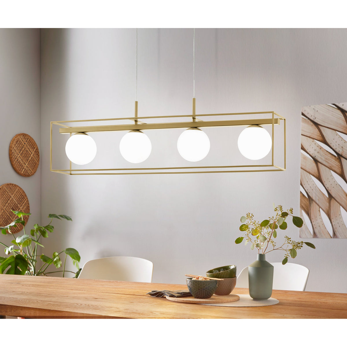 Vallaspra Glass Linear Pendant Light - Champagne