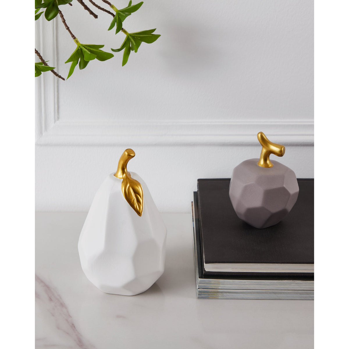 Vallee Ceramic Pear Ornament - White