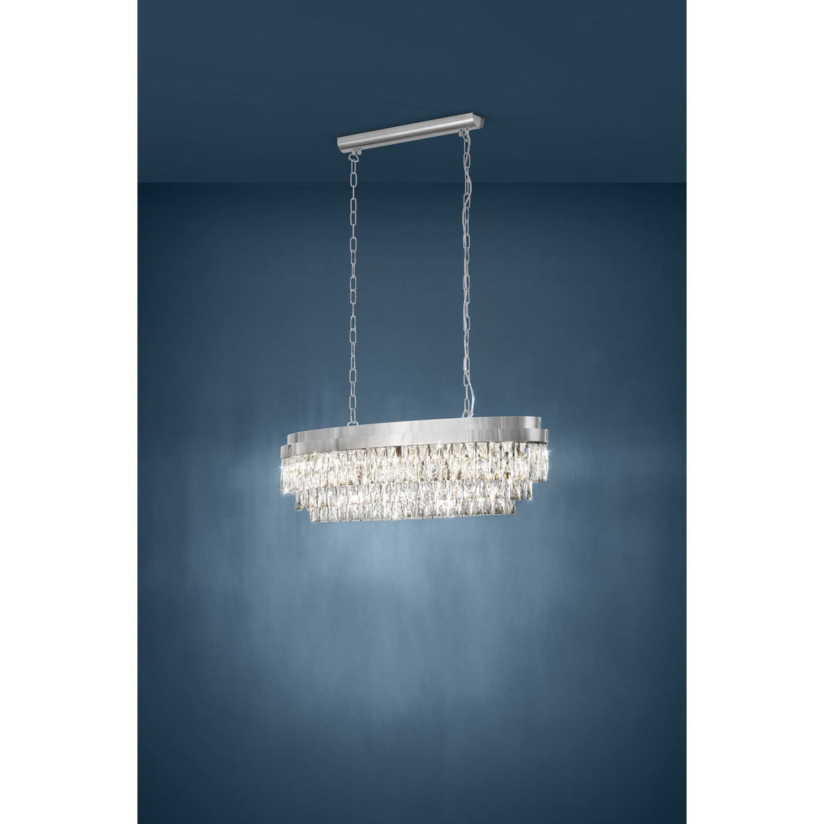 Valparaiso 1 Clear Glass 10 Light Linear Pendant Light - Chrome