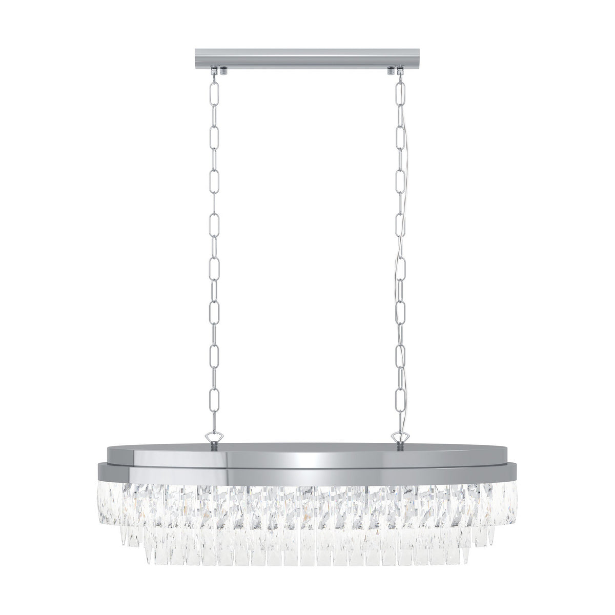 Valparaiso 1 Clear Glass 10 Light Linear Pendant Light - Chrome