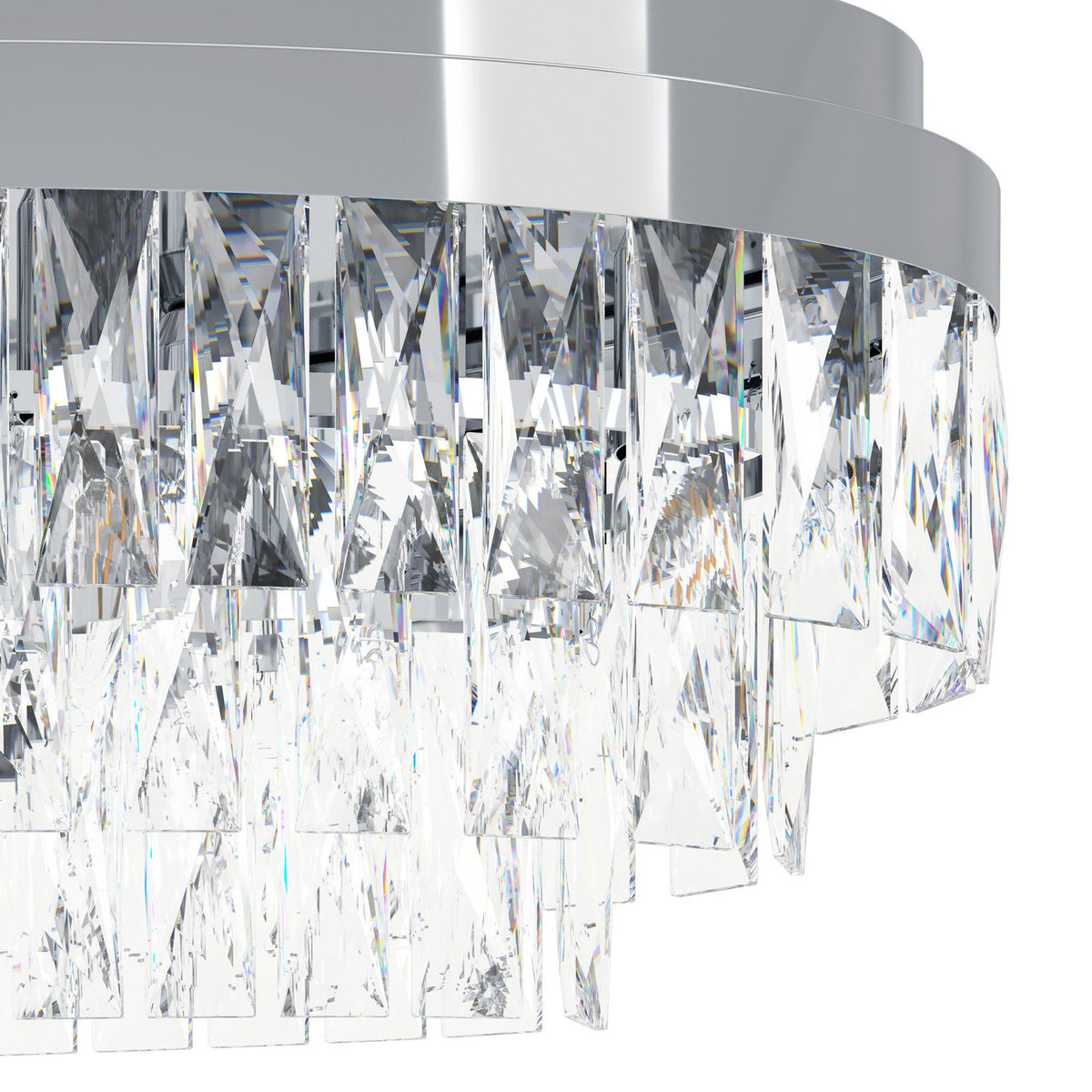 Valparaiso 1 Clear Glass 10 Light Linear Pendant Light - Chrome