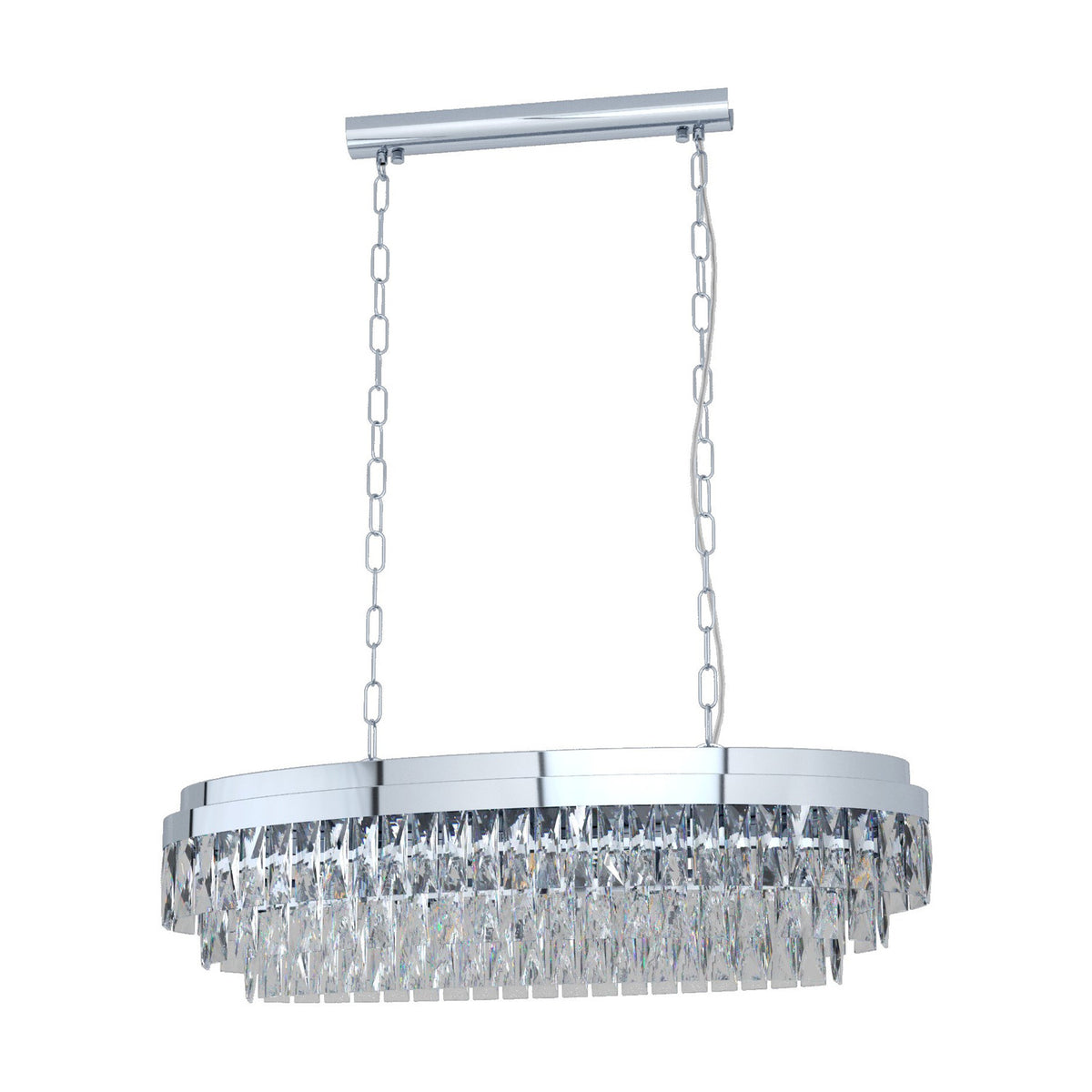 Valparaiso 1 Clear Glass 10 Light Linear Pendant Light - Chrome