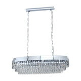 Valparaiso 1 Clear Glass 10 Light Linear Pendant Light - Chrome