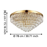 Valparaiso 16 Light Ceiling Light - Gold