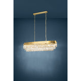 Valparaiso Clear Glass 13 Light Linear Pendant Light - Gold