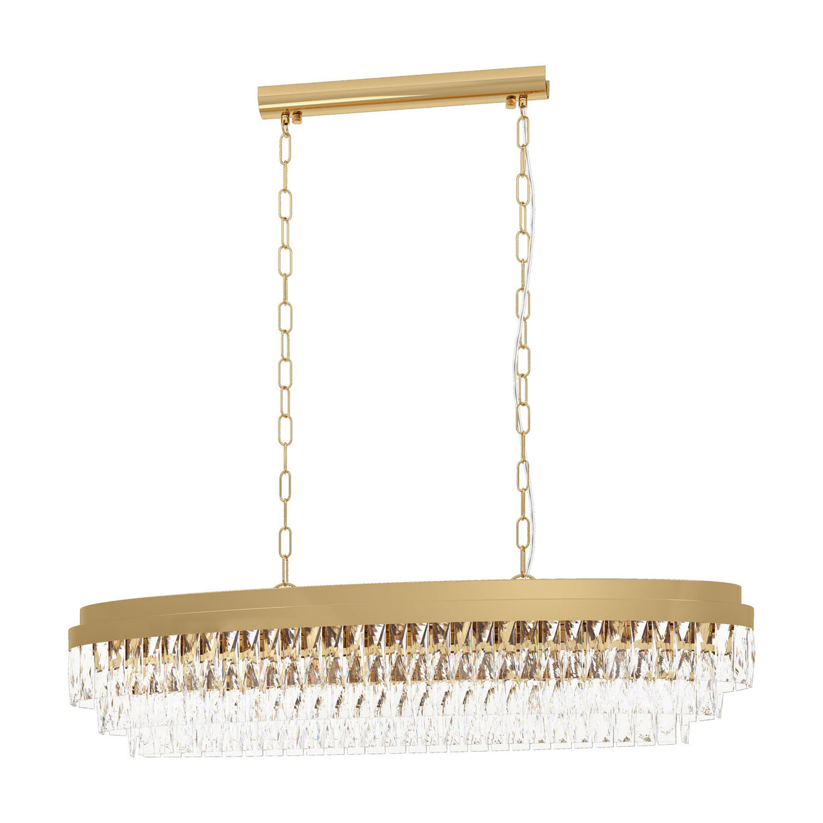 Valparaiso Clear Glass 13 Light Linear Pendant Light - Gold