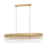 Valparaiso Clear Glass 13 Light Linear Pendant Light - Gold