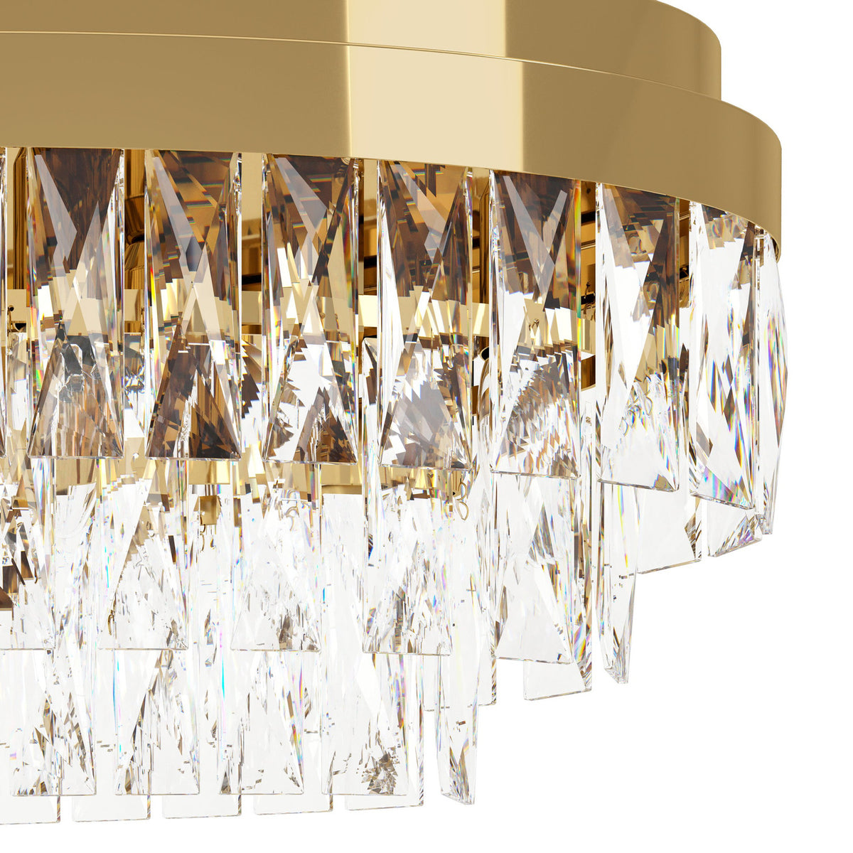Valparaiso Clear Glass 13 Light Linear Pendant Light - Gold