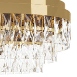 Valparaiso Clear Glass 13 Light Linear Pendant Light - Gold