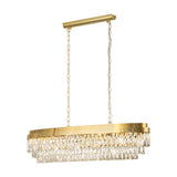 Valparaiso Clear Glass 13 Light Linear Pendant Light - Gold