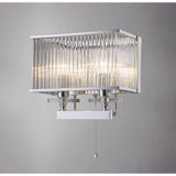 Vanessa 2 Light Crystal Wall Light With Switch - Chrome