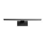Varette 40cm LED bathroom mirror light in black, a slim aluminium bar with lower-edge diffuser on a rectangular wall mount, shown front-on against a white background.