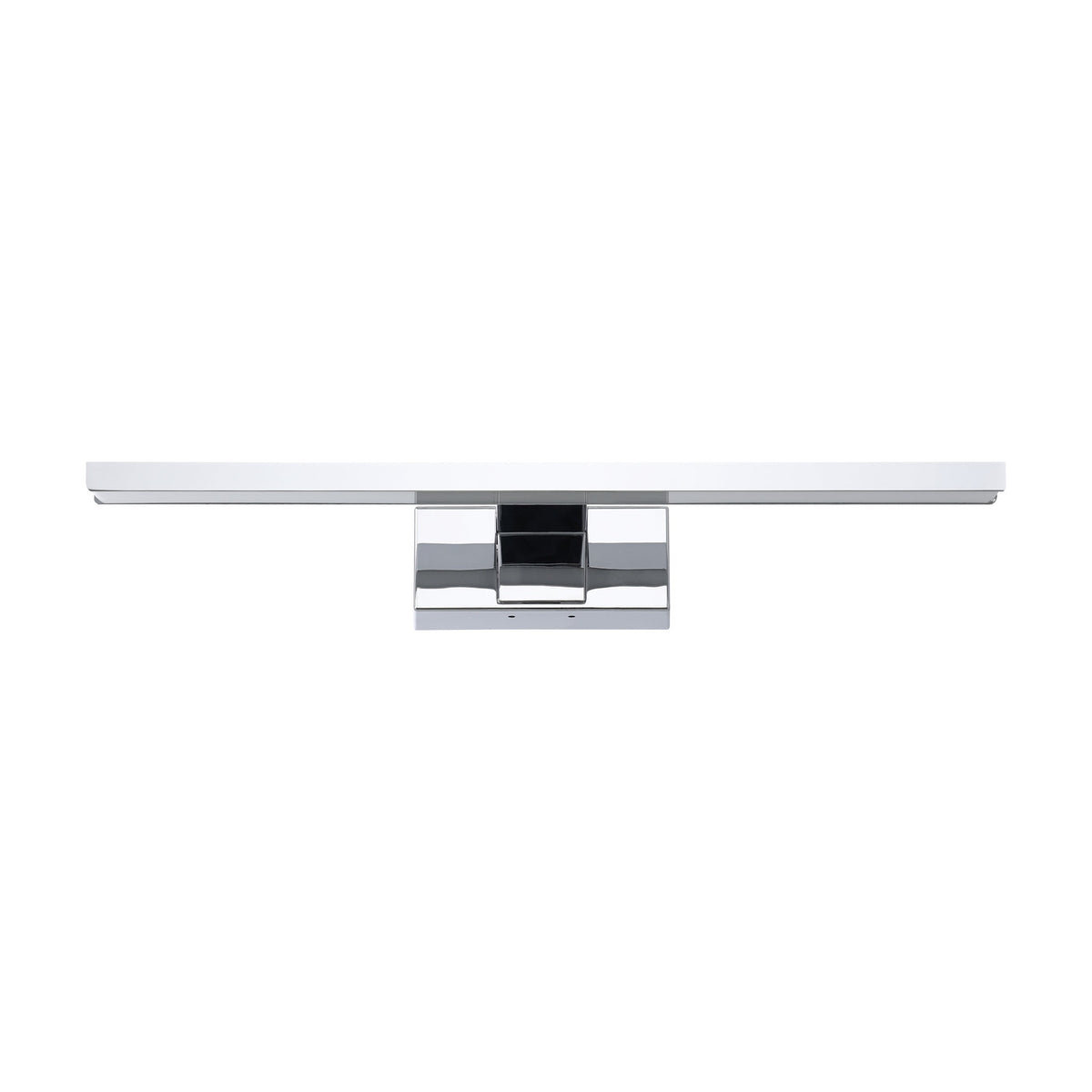 Varette LED bathroom mirror light, 40cm slim bar with white diffuser on a chrome square wall bracket, integrated LED, shown on a plain white background.