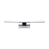 Varette LED bathroom mirror light, 40cm slim bar with white diffuser on a chrome square wall bracket, integrated LED, shown on a plain white background.