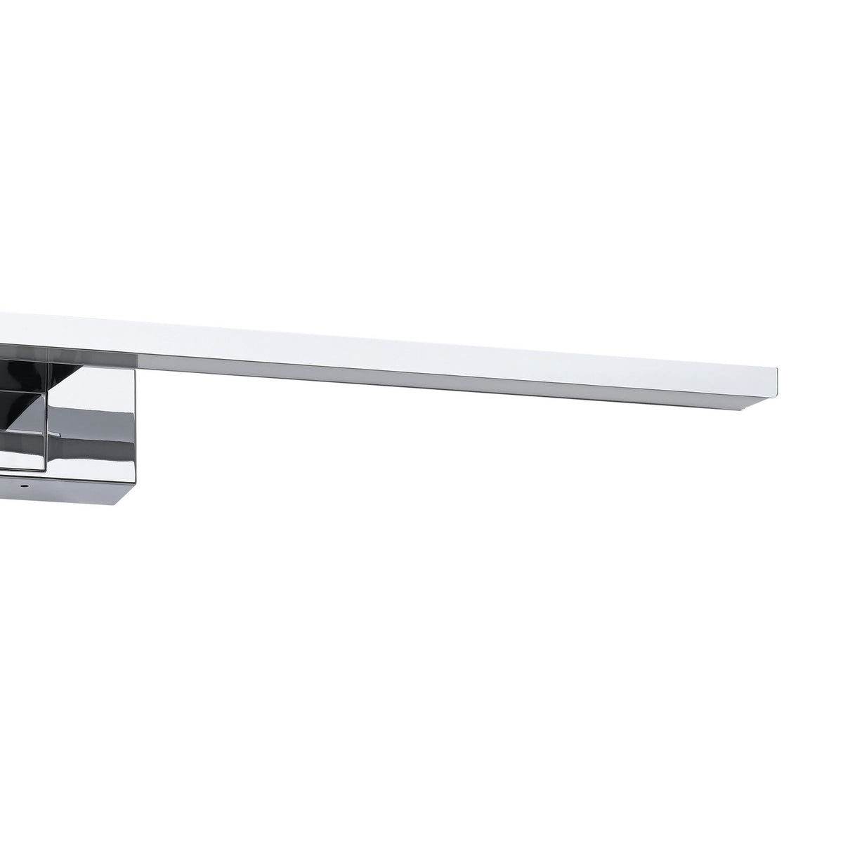 Varette LED bathroom mirror light, 60cm chrome bar with white diffuser on a squared wall bracket, shown close-up against a plain white background.