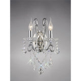 Vela 2 Light Crystal Wall Light - Chrome