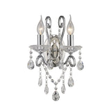 Vela 2 Light Crystal Wall Light - Chrome