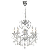 Vela 62cm 5 Light Crystal Chandelier - Polished Chrome
