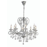 Vela 76cm 8 Light Crystal Chandelier - Polished Chrome