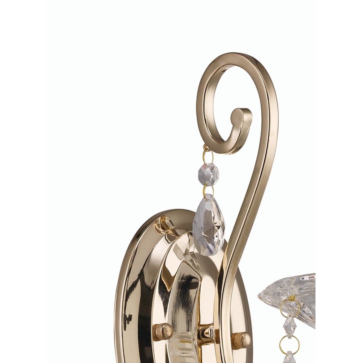Vela 1 Light Crystal Wall Light - Gold