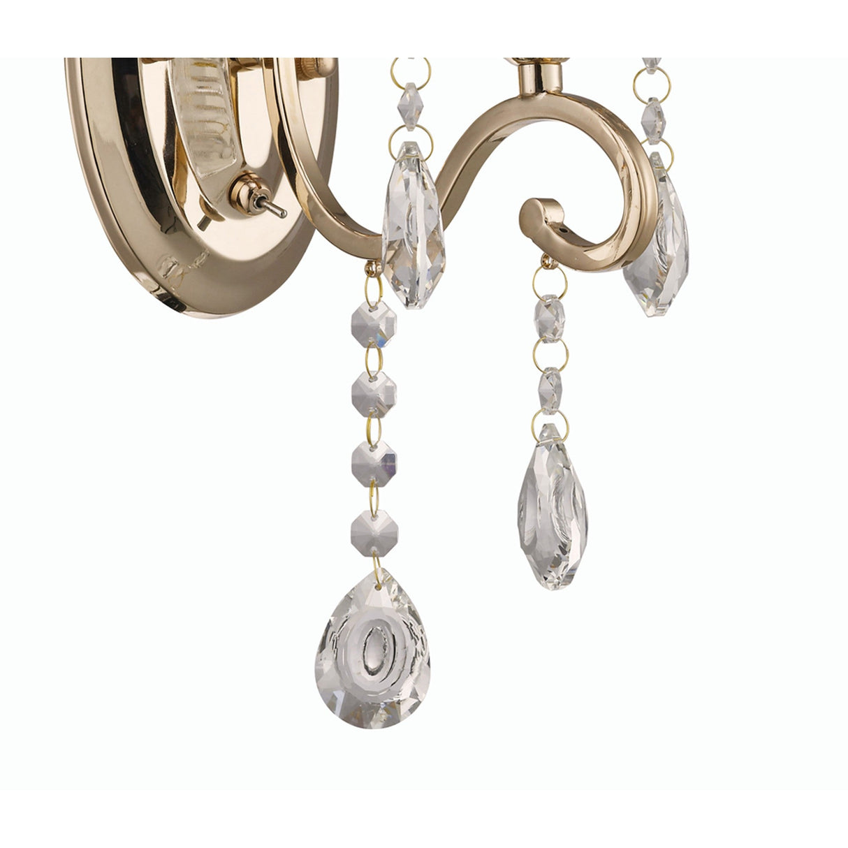 Vela 1 Light Crystal Wall Light - Gold