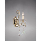 Vela 1 Light Crystal Wall Light - Gold