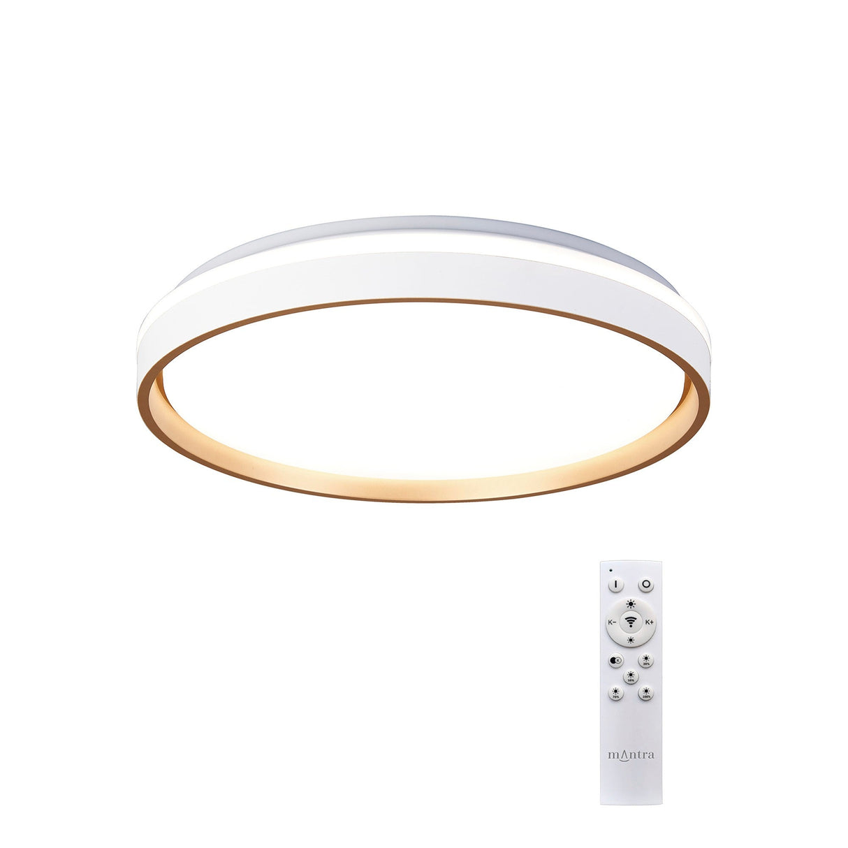 Verona CCT Dimmable LED Flush Ceiling Light With Remote Control 55W - Gold