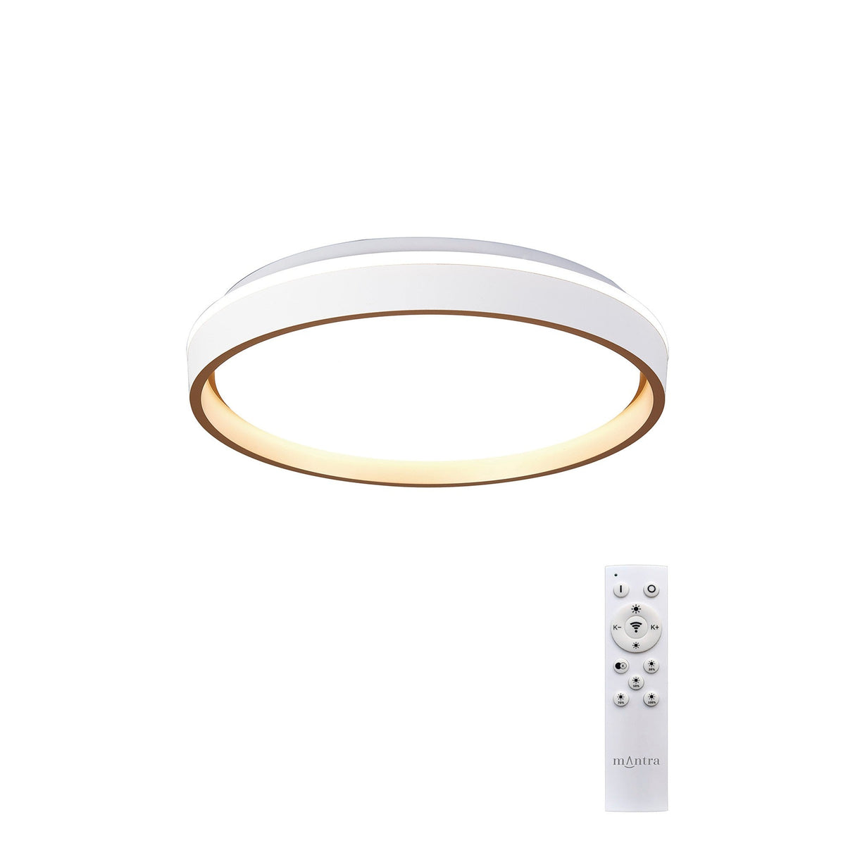 Verona CCT Dimmable LED Flush Ceiling Light With Remote Control 40W - Gold