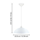 Vetro Glass Pendant Light 35cm - White & Clear