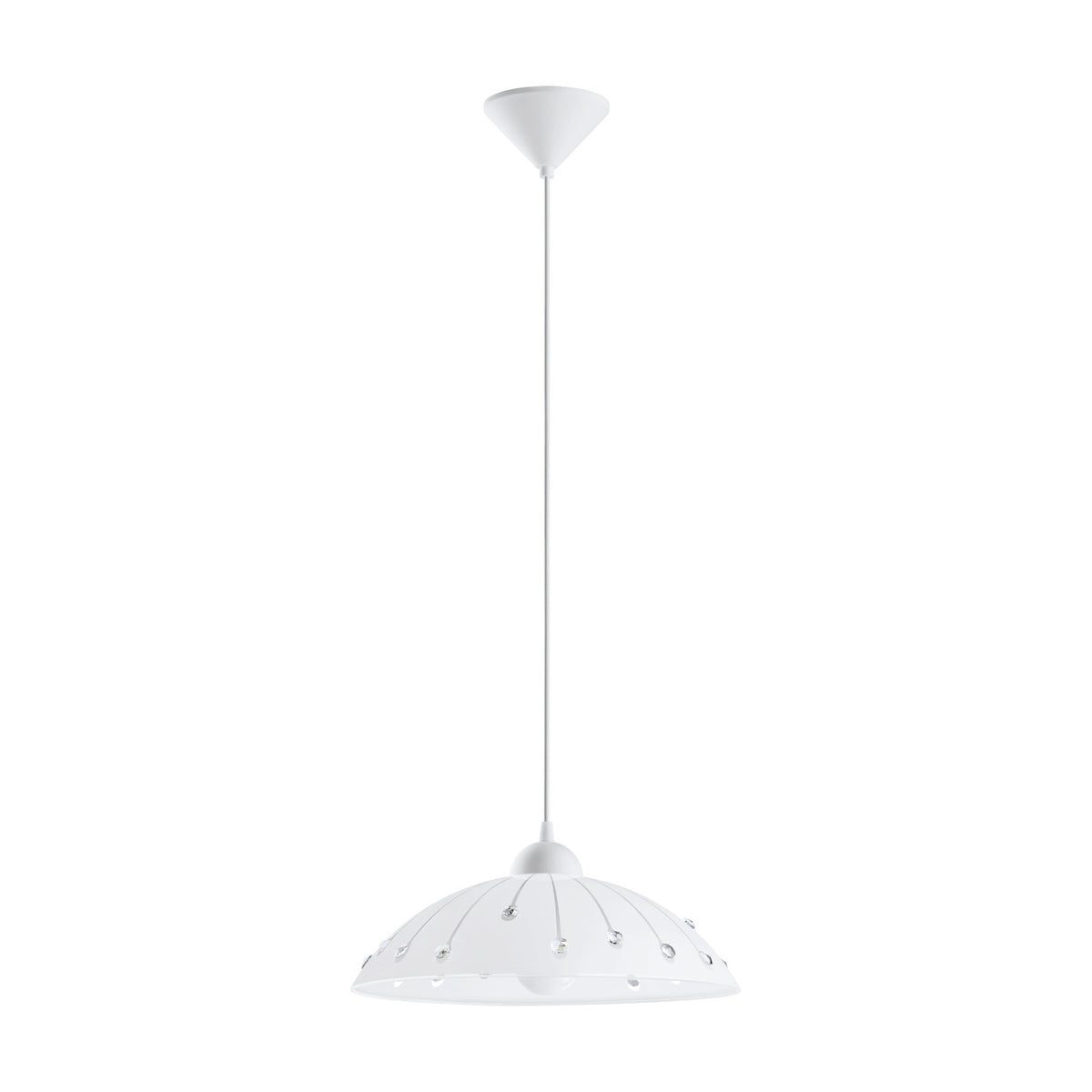 Vetro Glass Pendant Light 35cm - White & Clear