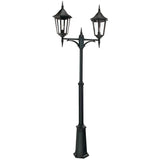 Valencia Grande 2 Light Twin Head Lamp Post - Black