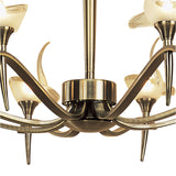 Viena 71.5cm Telescopic Round 8 Light Chandelier - Antique Brass