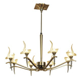 Viena 71.5cm Telescopic Round 8 Light Chandelier - Antique Brass